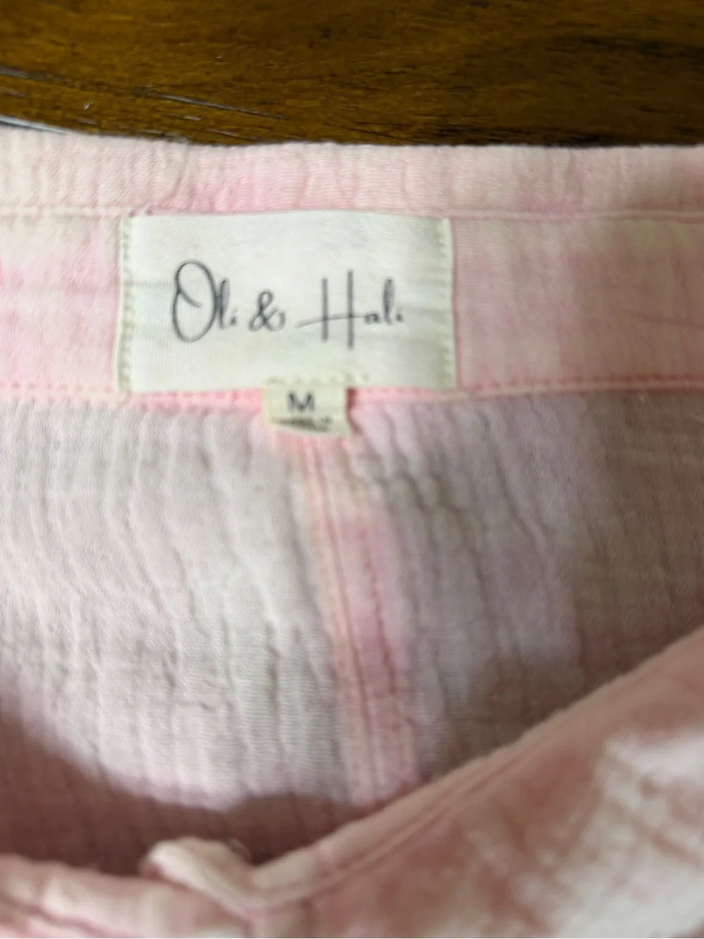 Oli & Hali Light Pink Patchwork Star Button-Up Top - Picture 7 of 7